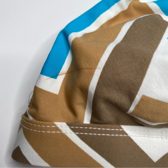 Trina Turk Blue Tan Geometric Bikini Top - Picture 3 of 8